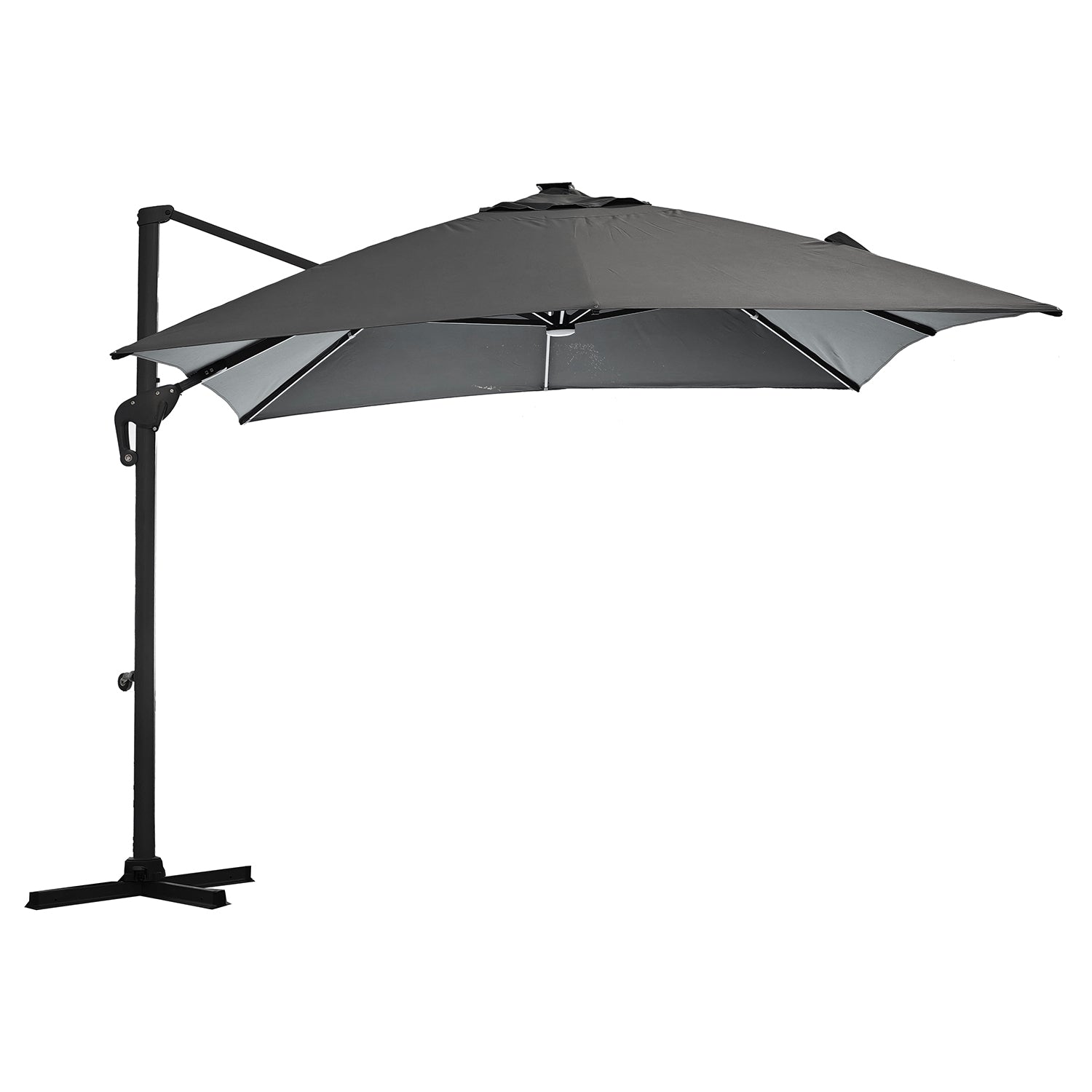 VESTIAMO CASA GIARDINO - Ombrellone da giardino con LED e Pannello Solare Grigio 3x4 metri